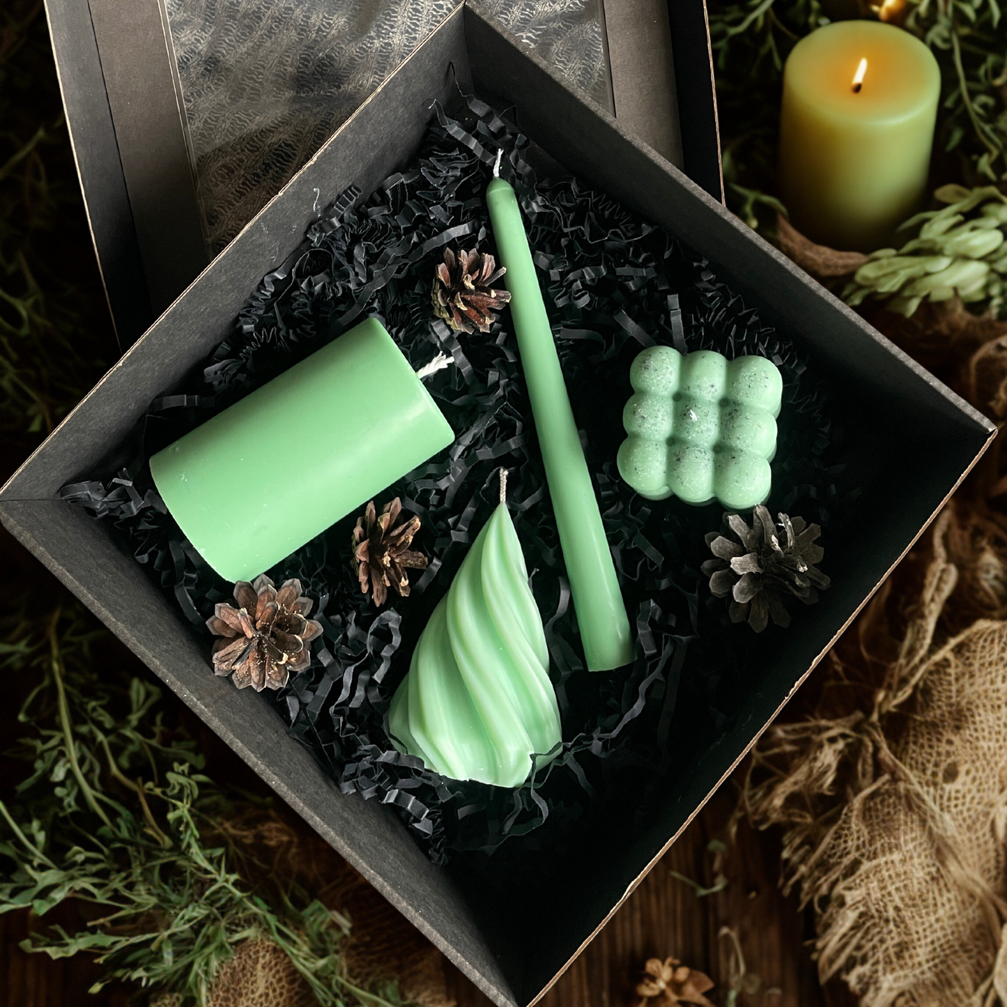 Candle Set of 4 (Green)