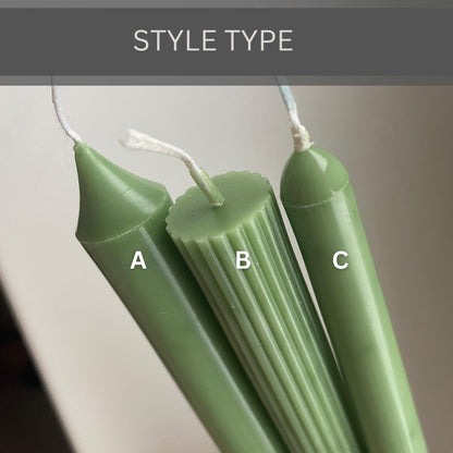 Taper Candle Long Lasting Soy Wax Pillar Candles Unscented Vegan Handmade Decorative (4pcs)