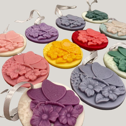 Aromatic natural soy wax sachets with butterfly print home fragrance wardrobe or cabinet freshener scented sachet for gifts (5 pcs)