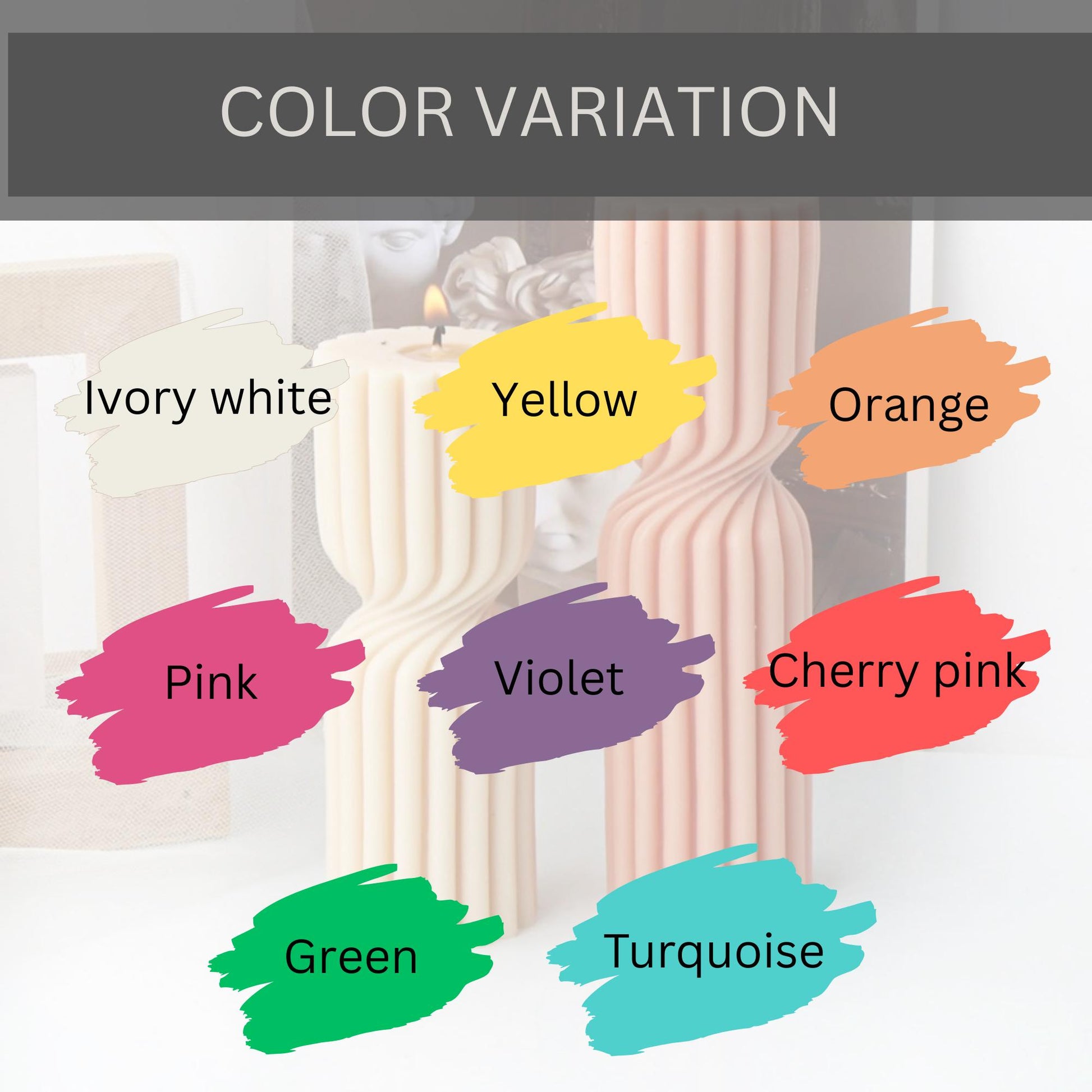 Handmade Twisted Soy Wax Pillar Candle: Unscented Ribbed Decor