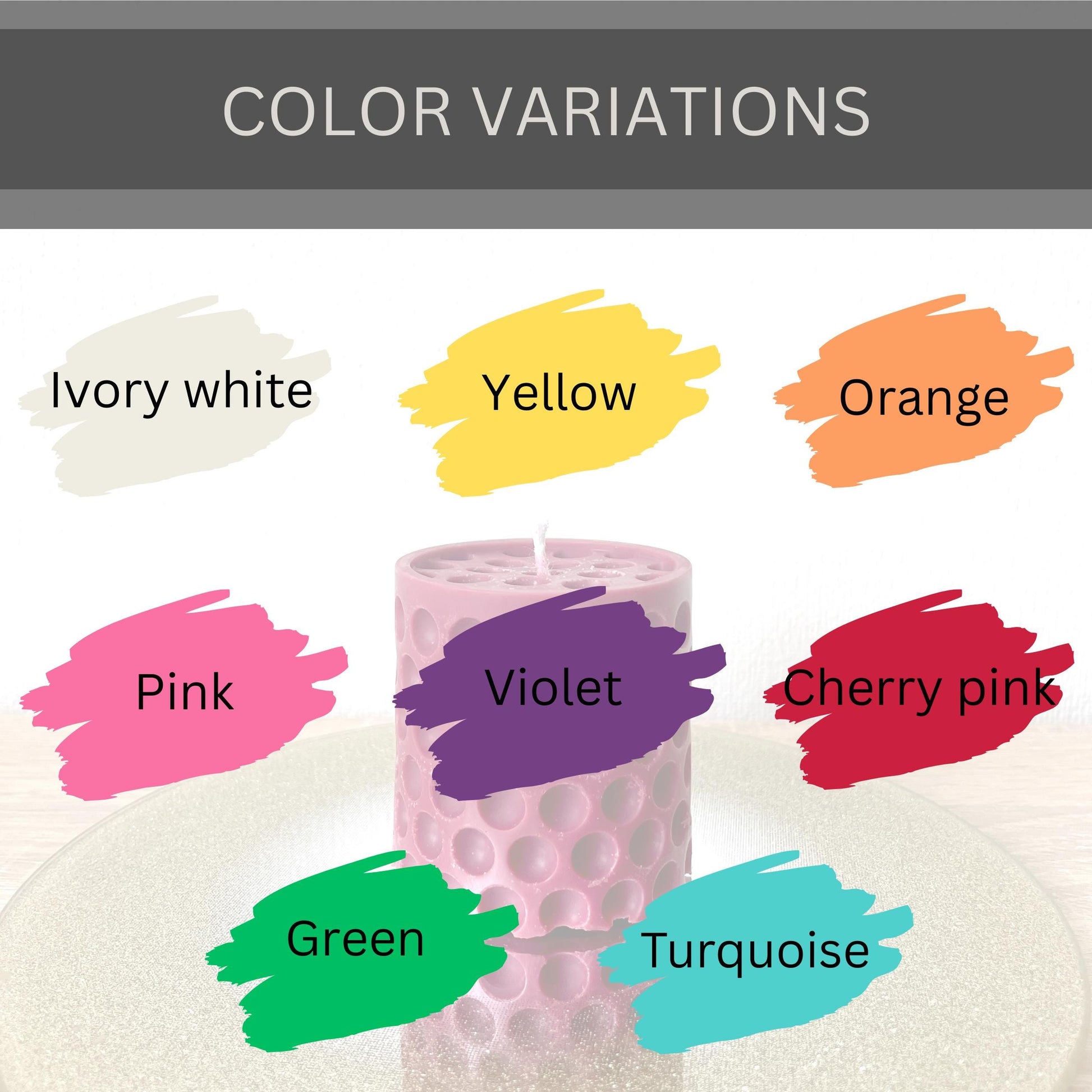 Handmade Dotted Cylindrical Candle: Decorative Soy Wax reverse bubble