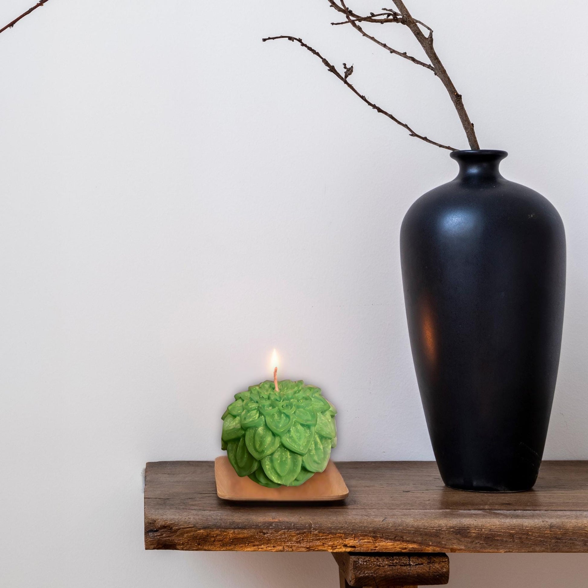 Handmade Soy Wax Dahlia & Lotus Flower Candle - Floral Home Decor