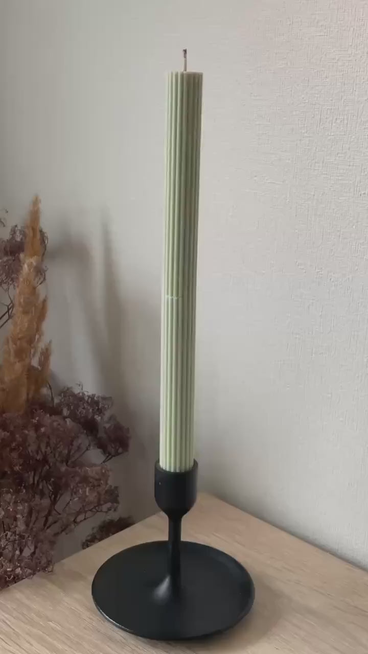 Taper Candle Long Lasting Soy Wax Pillar Candles Unscented Vegan Handmade Decorative (4pcs)